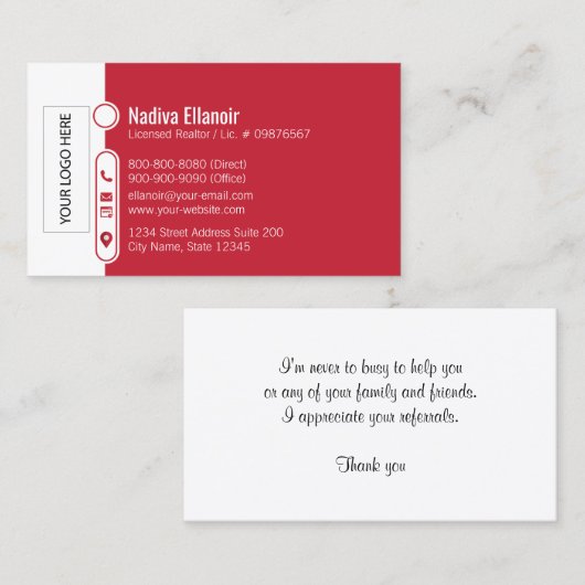 Keller Williams Visitekaartje (Voorkant / Achterkant)