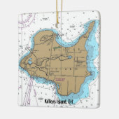 Kelleys Island OH Nautical Chart Keramisch Ornament (Links)