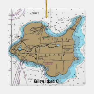 Kelleys Island OH Nautical Chart Keramisch Ornament