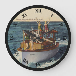 Kelleys Island Ohio Post Card Clock Grote Klok
