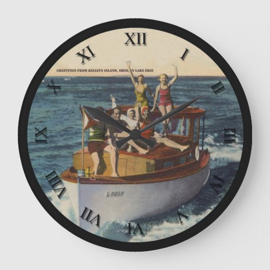 Kelleys Island Ohio Post Kaart Clock Grote Klok (Voorkant)