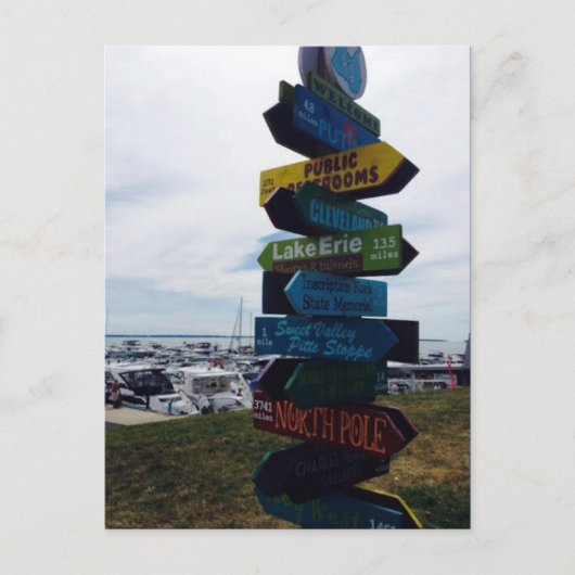 Kelley's Island, Ohio Sign Photo Briefkaart (Voorkant)