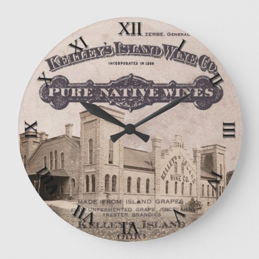 Kelleys Island, Ohio Wine Company Clock Grote Klok (Voorkant)