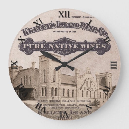 Kelleys Island Wine Clock Grote Klok (Voorkant)