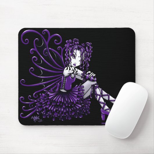 "Kelli" Paarse Fairy Mousepad Muismat (Met muis)