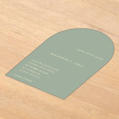 Kellianne Sage Green Modern Wedding Acryl Uitnodigingen (Laagn)