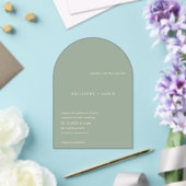 Kellianne Sage Green Modern Wedding Acryl Uitnodigingen (Insitu (Huwelijk))