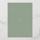 Kellianne Sage Green Modern Wedding Folie Uitnodiging (Achterkant)