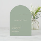 Kellianne Sage Green Modern Wedding Kaart (Staand voorkant)