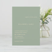 Kellianne Sage Green Modern Wedding Kaart (Staand voorkant)