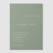 Kellianne Sage Green Modern Wedding Vellum Uitnodigingen (Voorkant)