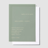 Kellianne Sage Green Modern Wedding Vellum Uitnodigingen (Offset)