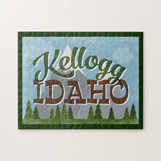 Kellogg Idaho Fun Retro Snowy Mountains Legpuzzel (Horizontaal)