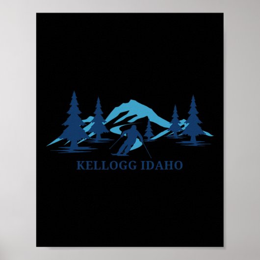 Kellogg Idaho Ski Resort Skigebied Poster (Voorkant)