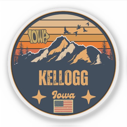 Kellogg, Iowa Ia, Verenigde Staten Sticker (Voorkant)