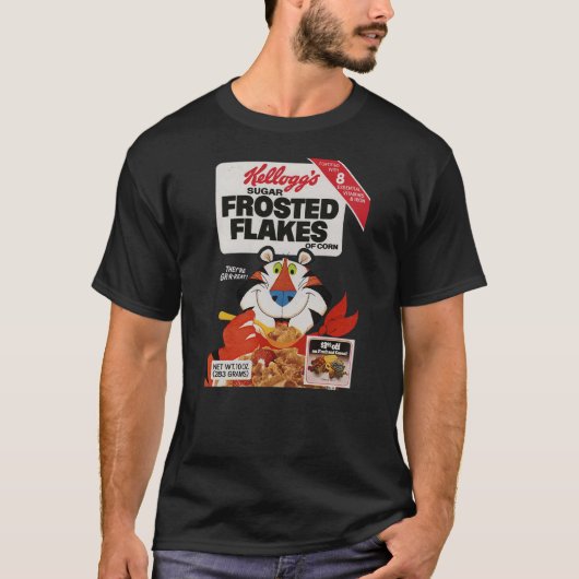 Kellogg's Frosted Flakes 1980's Cereal Box Tony th T-shirt (Voorkant)