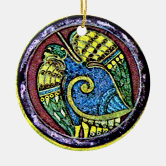 Kells Celtic Bird, Irish kerstsierents Keramisch Ornament (Voorkant)