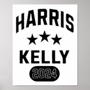 Kelly 2024 Voor President Vintage Gebogen Honkbal Poster