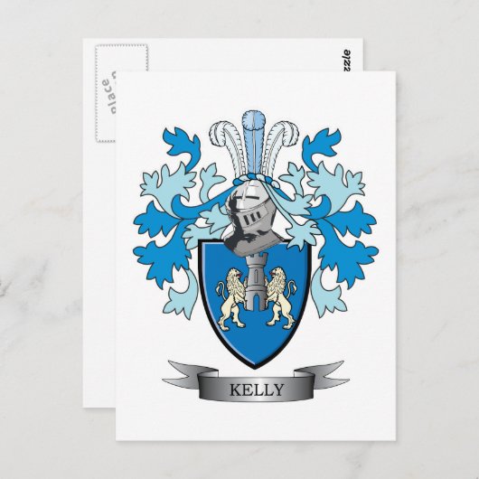 Kelly-Coat-of-Arms Briefkaart (Voorkant / Achterkant)