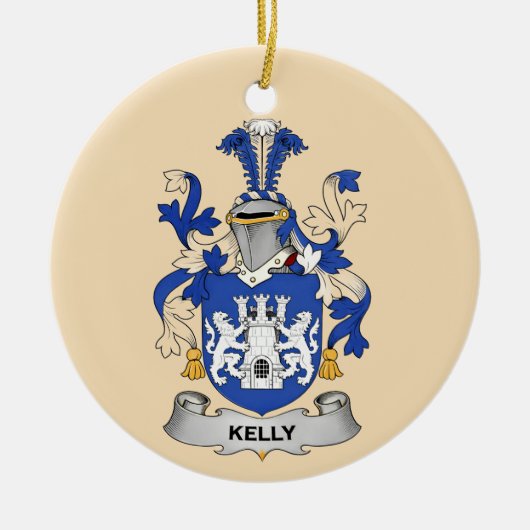 Kelly Coat of Arms Ceramic Ornament (Voorkant)