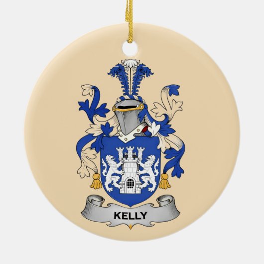 Kelly Coat of Arms Ceramic Ornament (Achterkant)