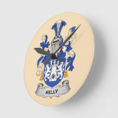 Kelly Coat of Arms Clock Ronde Klok (Hoek)