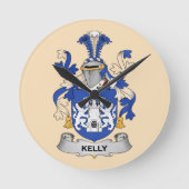 Kelly Coat of Arms Clock Ronde Klok (Voorkant)