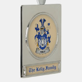 Kelly Coat of Arms Ornament Verzilverd Banner Ornament (Rechts)