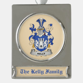 Kelly Coat of Arms Ornament Verzilverd Banner Ornament