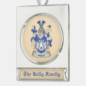 Kelly Coat of Arms Ornament Verzilverd Banner Ornament (Links)