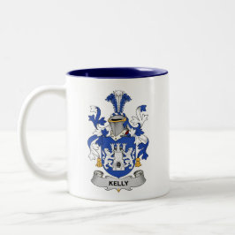 Kelly Coat of Arms Two-Tone Coffee Mug Tweekleurige Koffiemok