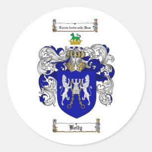 KELLY FAMILY CREST - KELLY COAT OF ARMS RONDE STICKER