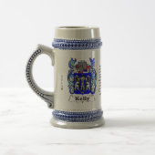 Kelly Family Crest op een stein Bierpul (Links)