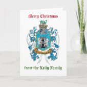 Kelly Family Crest / Wapenschild Kerst Kaart (Voorkant)