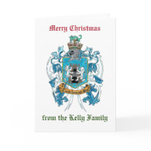 Kelly Family Crest / Wapenschild Kerst Kaart