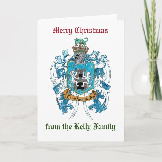 Kelly Family Crest / Wapenschild Kerst Kaart (Voorkant)