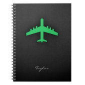 Kelly Green Airplane Notitieboek (Voorkant)