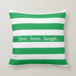 Kelly Green and White Stripe Custom Sentiment V07 Kussen