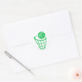 Kelly Green Basketbal Ronde Sticker (Envelop)