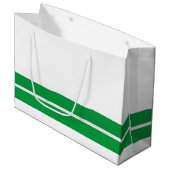 Kelly Green Bottom Edge Racing Stripes op wit Groot Cadeauzakje (Voorkant Gekanteld)