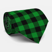 Kelly Green Buffalo Plaid Stropdas (Opgerold)