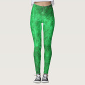 Kelly Green Burl textuur look Leggings (Voorkant)