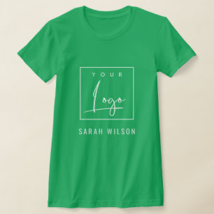 Kelly Green Business voegt uw Logo met naam toe T-shirt