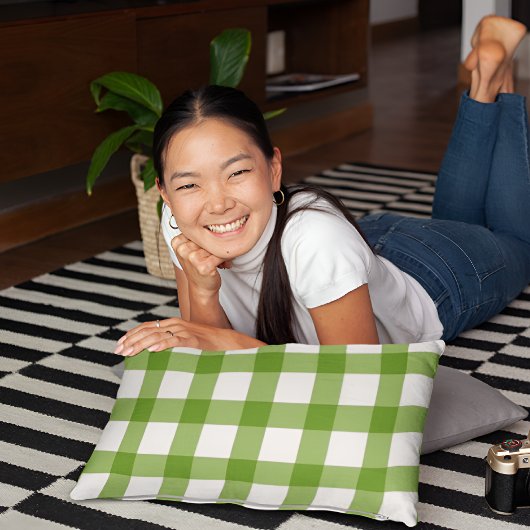 Kelly Green Checkered Pillow Hoesje Kussensloop