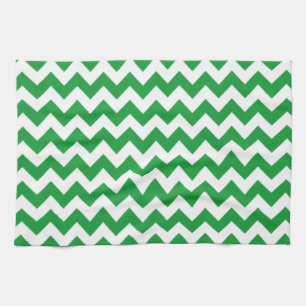 Kelly Green Chevron Stripes Theedoek