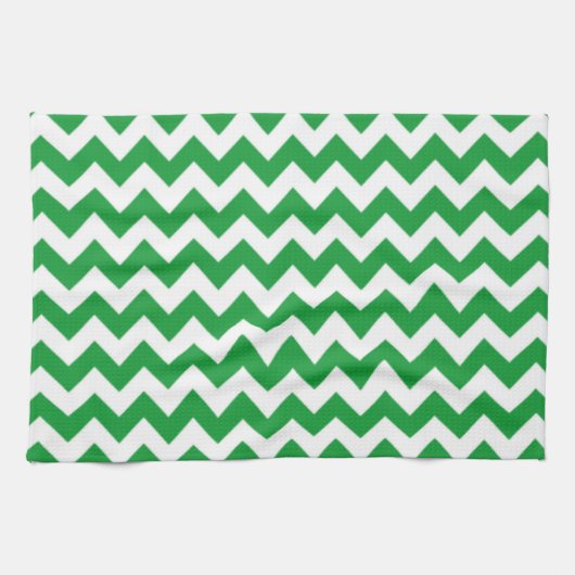 Kelly Green Chevron Stripes Theedoek (Horizontaal)