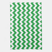 Kelly Green Chevron Stripes Theedoek (Verticaal)
