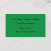 Kelly Green Classy Colorful Wedding Custom Colors Visitekaartje (Achterkant)