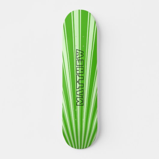 Kelly green Color Stripe Funky Pattern Skateboard (Voorkant)