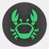 Kelly Green Crab Ronde Sticker (Voorkant)